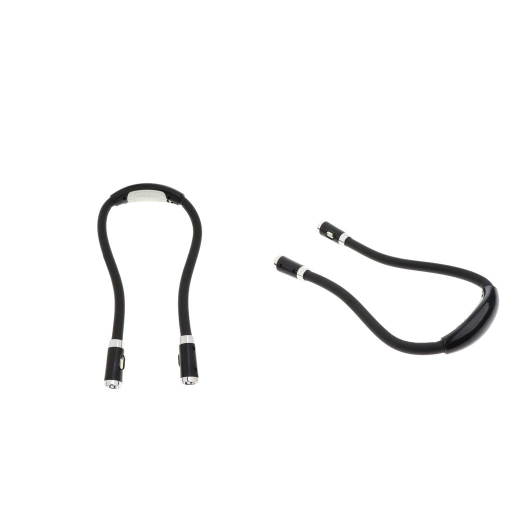 2 PCS Led Hands-Free Flexible Neck Light Reading Flashlight Book Light