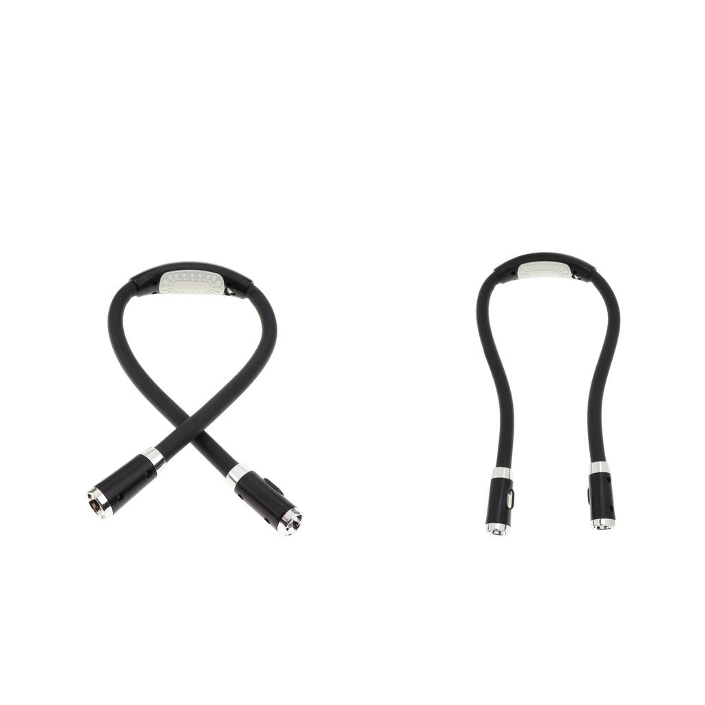 2 PCS Led Hands-Free Flexible Neck Light Reading Flashlight Book Light