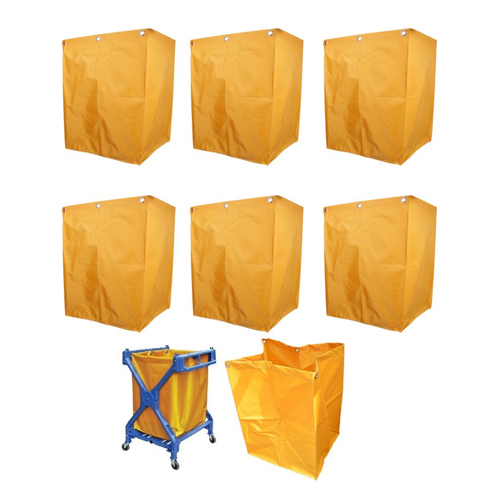 6pcs Replacement Waterproof Plastic Bag for X-Shape Linen Truck/Laundry Cart