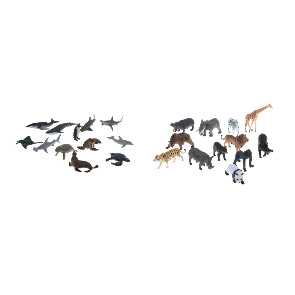 24 Pieces Realistic Mixed Plastic Marine Animals Kids Toy Party Bag Favors