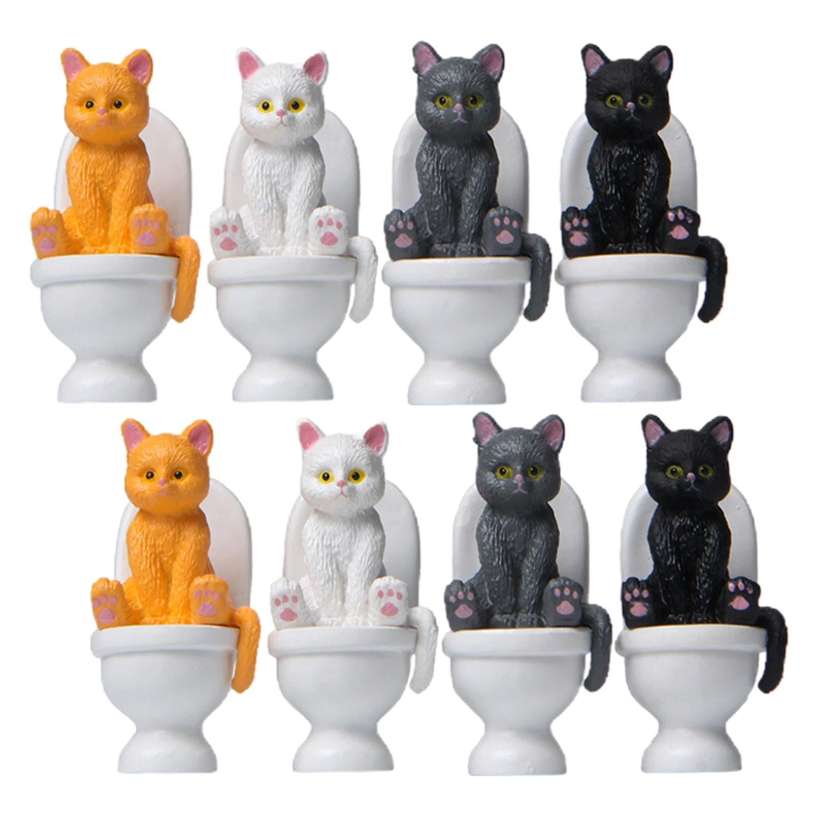8x Cat Figures PVC Model Fairy Garden Accessory Collectibles Gifts