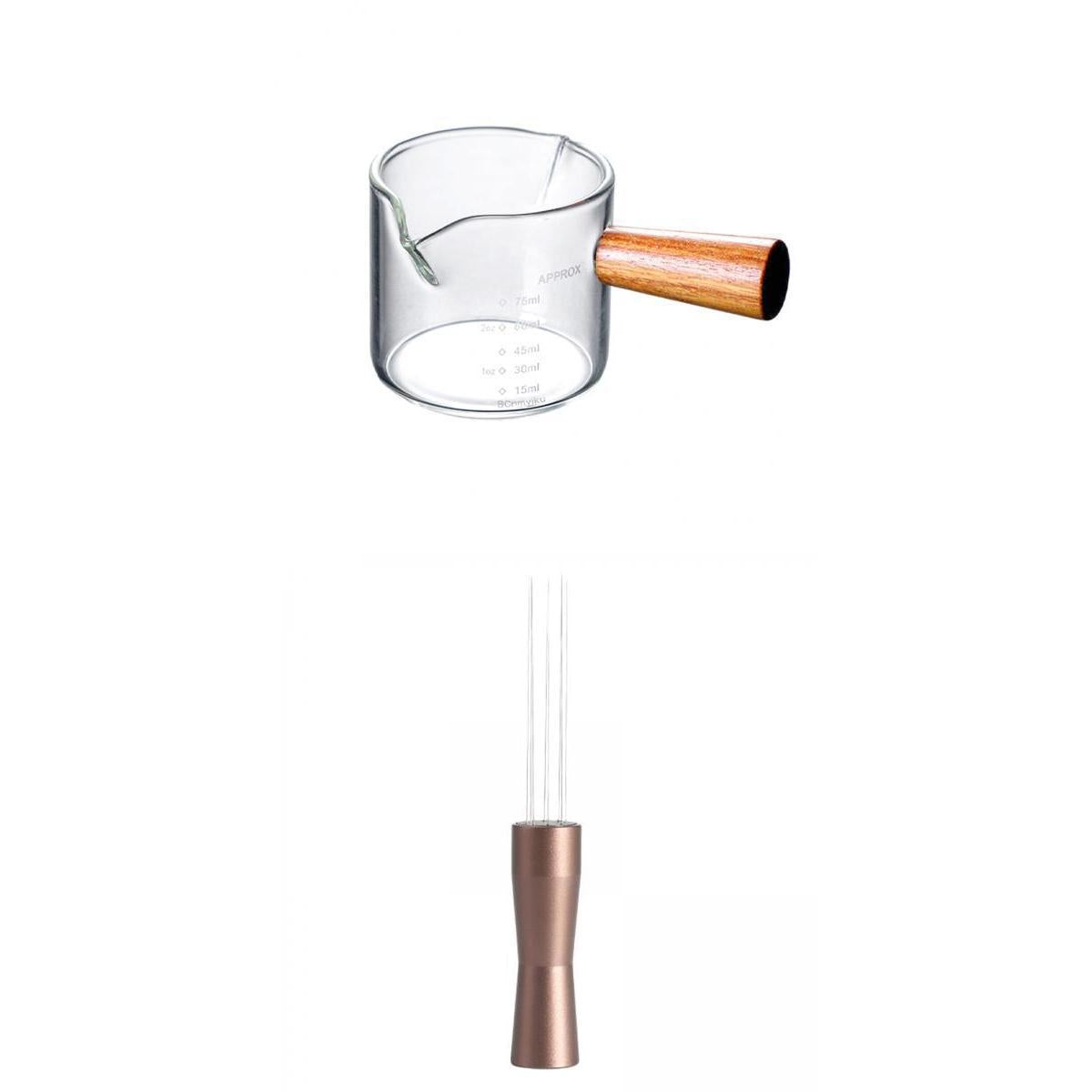 Coffee Tamper Distributor Measuring Cup Espresso Hand Stirrer Style D