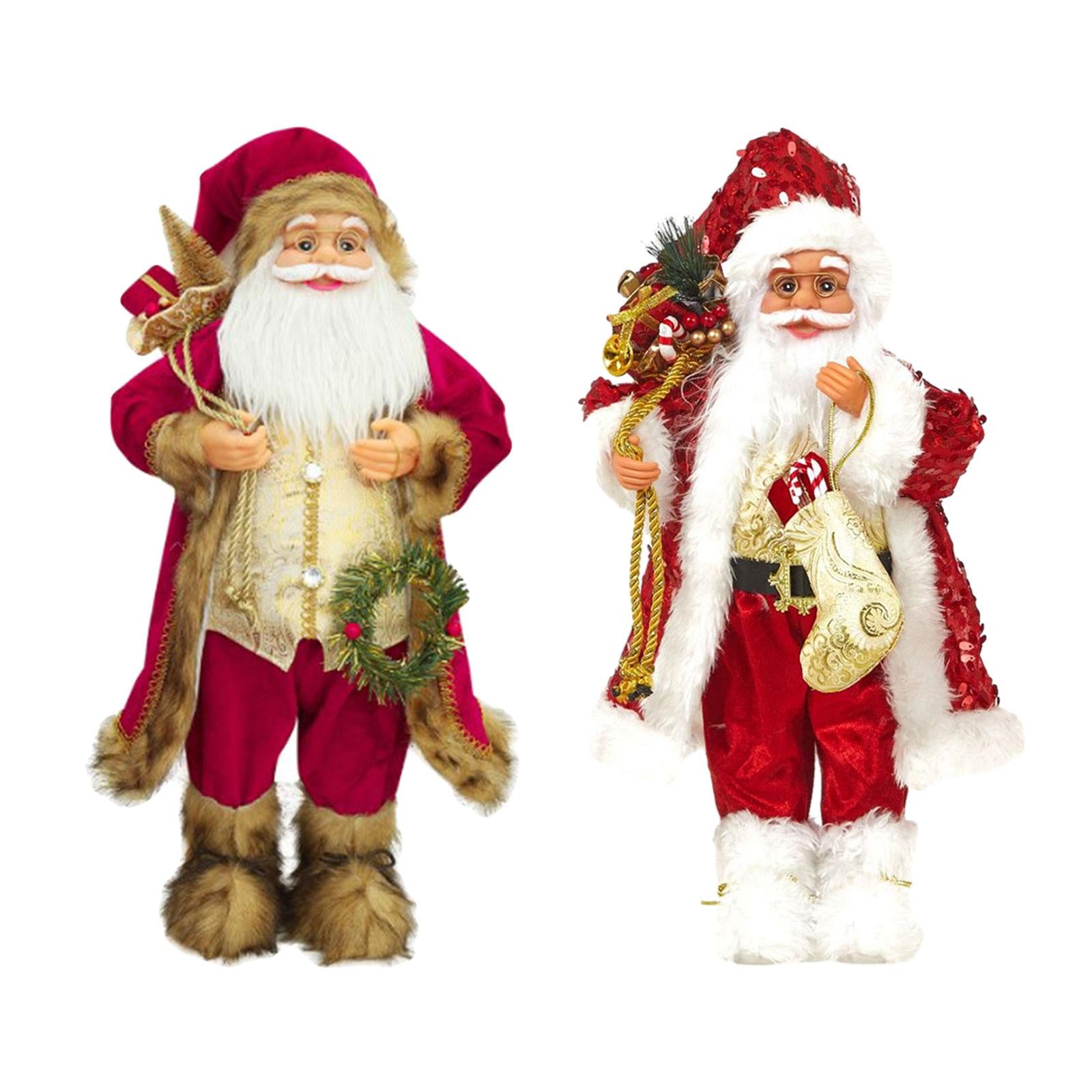 2x Santa Claus Decorations Standing Santa Claus Figure for Office New Year