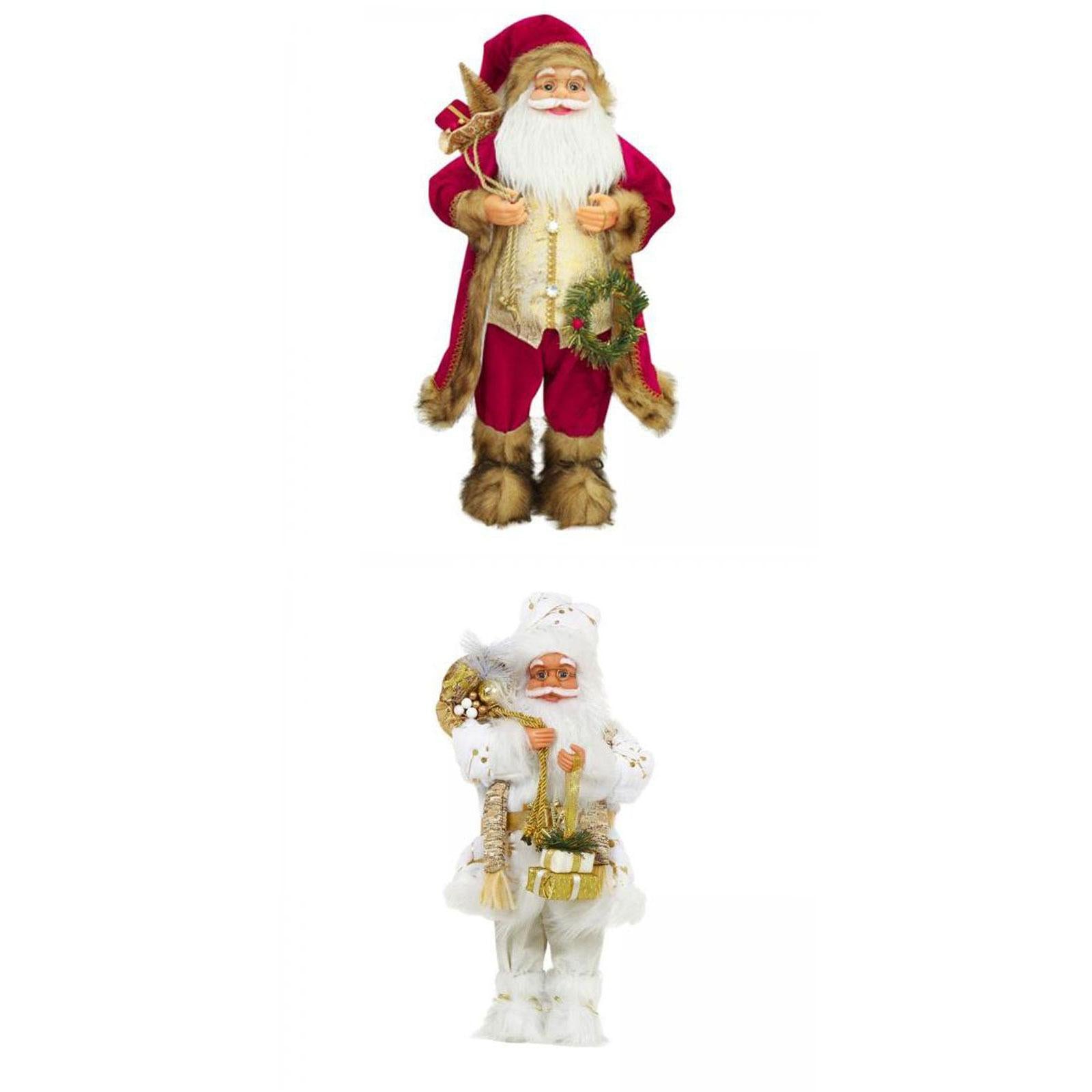 2x Santa Claus Figurine Ornament Decoration Indoor Table Desk Statue