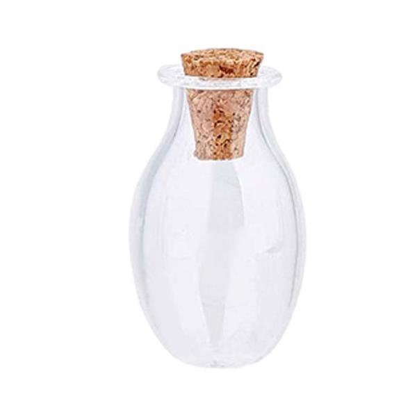 5xMini Glass Bottles Vials Cork Stoppers Empty Spell Jars Clear Wishing Bottle Clear