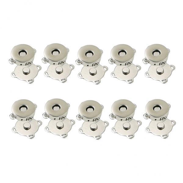 2x10 Pairs Magnetic Clasps Snaps Buttons DIY Purses Handbag Craft 14mm Silver