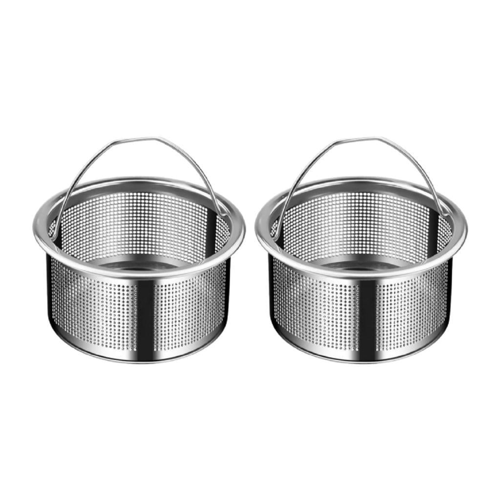 2xKitchen Sink Strainer Drain Strainer with Handle for RV Restaurant Household 304 Steel 4.7cm