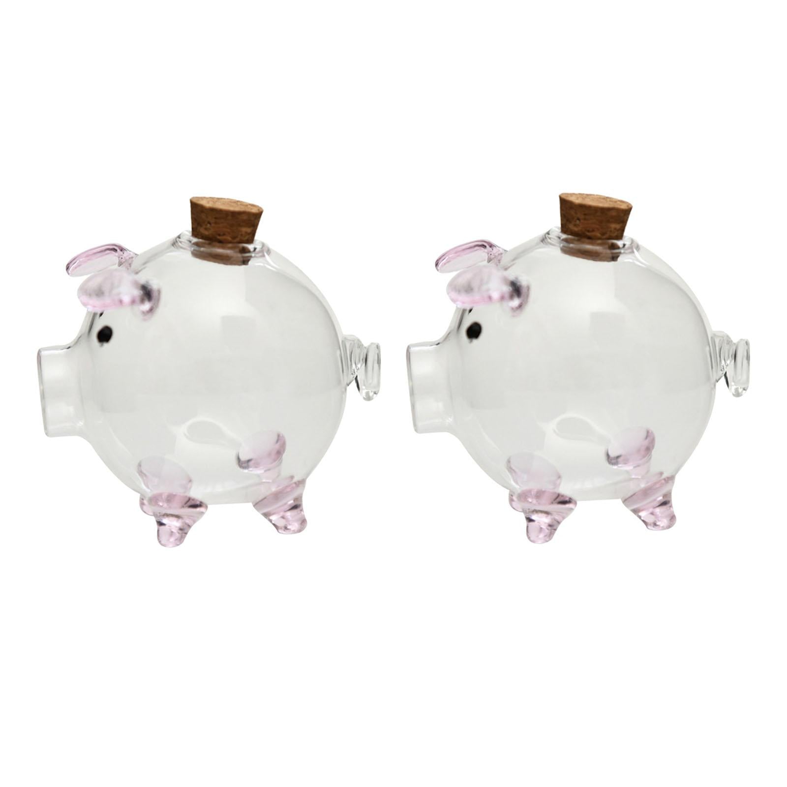 2xPiggy Bank Festival Gift Delicate Glass Pig Figurine for Kids Boys Exquisite