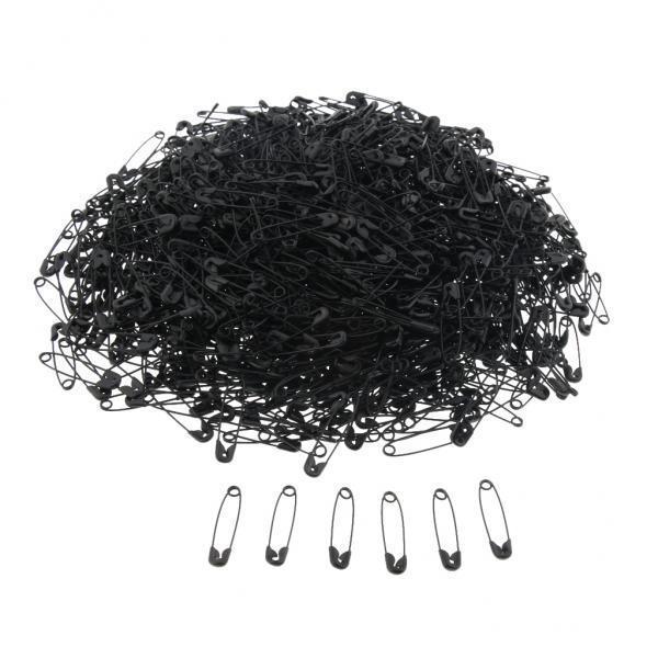 5xGlossy Metal Needle Safety Pins Nickle Plated 1000PCS 22mm Black
