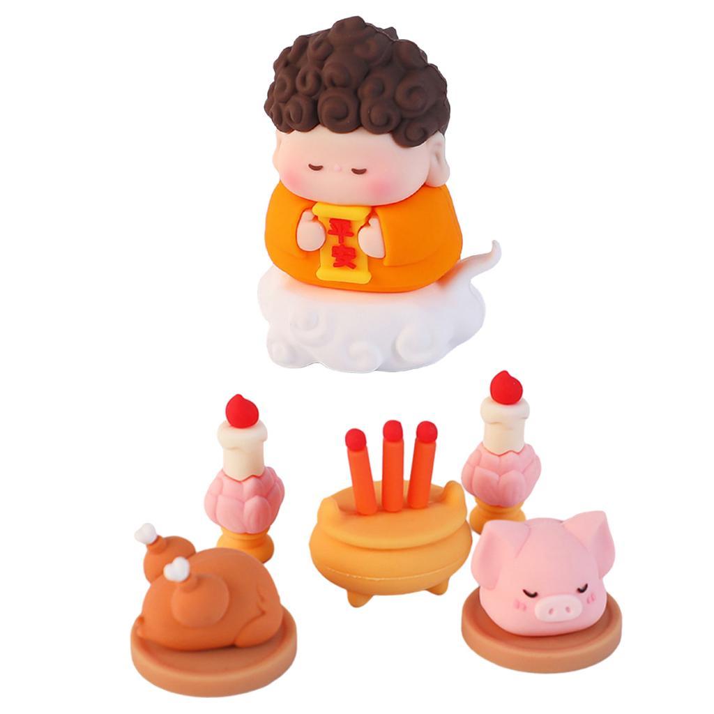 Blessings Figurine Chinese New Year Ornament Statue Sculpture