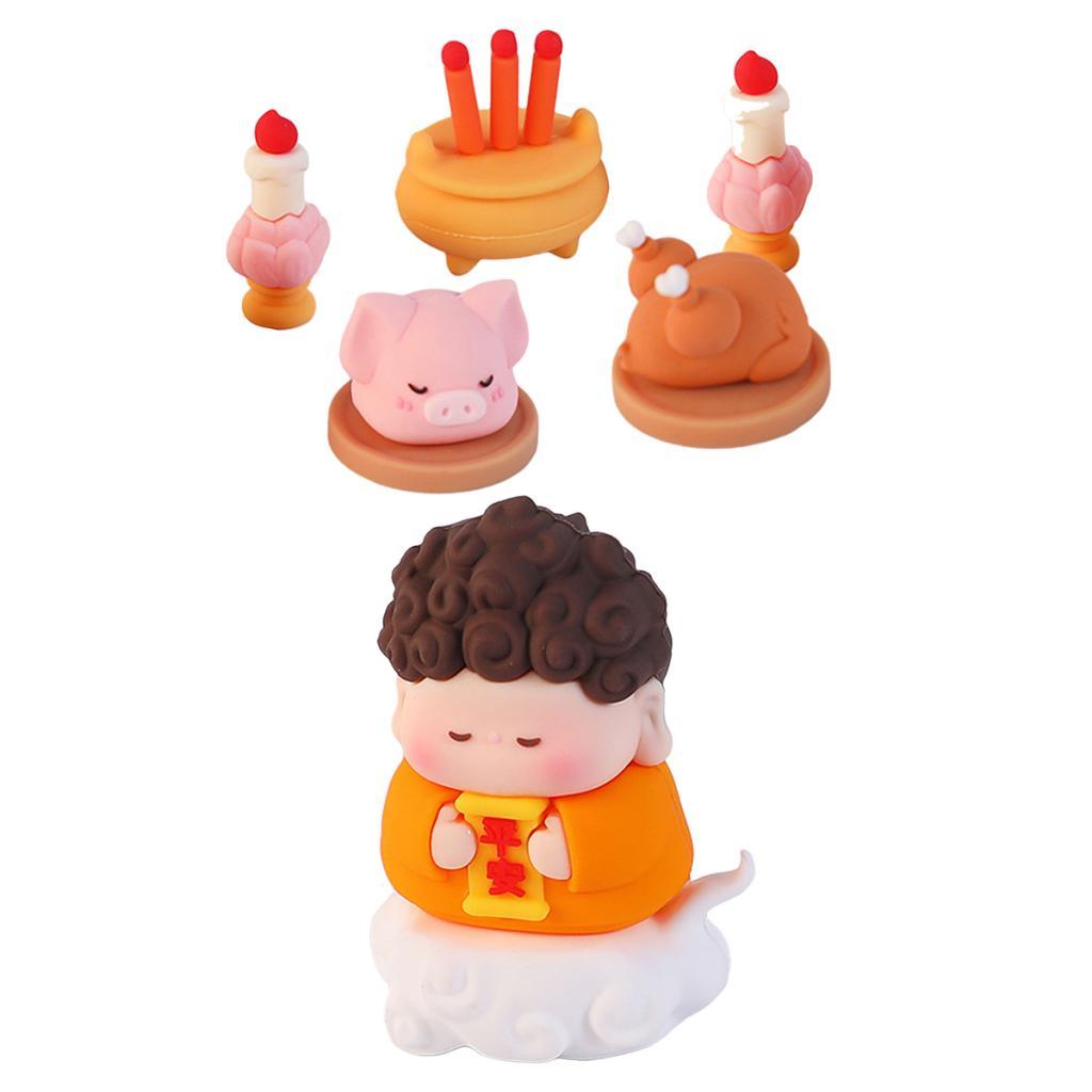 Blessings Figurine Chinese New Year Ornament Statue Sculpture