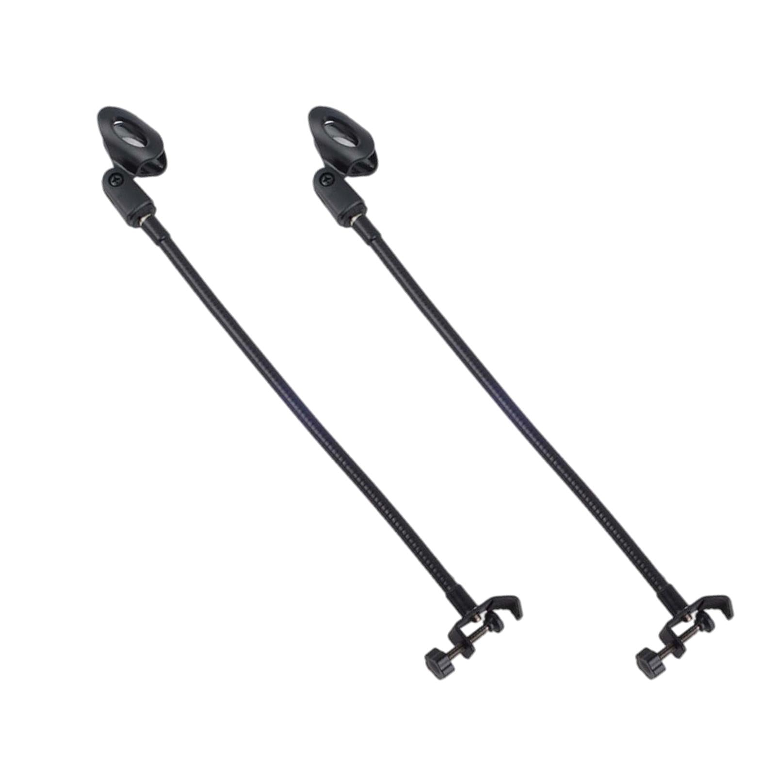 2Pcs Desk Mic Stand Universal Hose Shelves Microphone Flexible Tube Clips