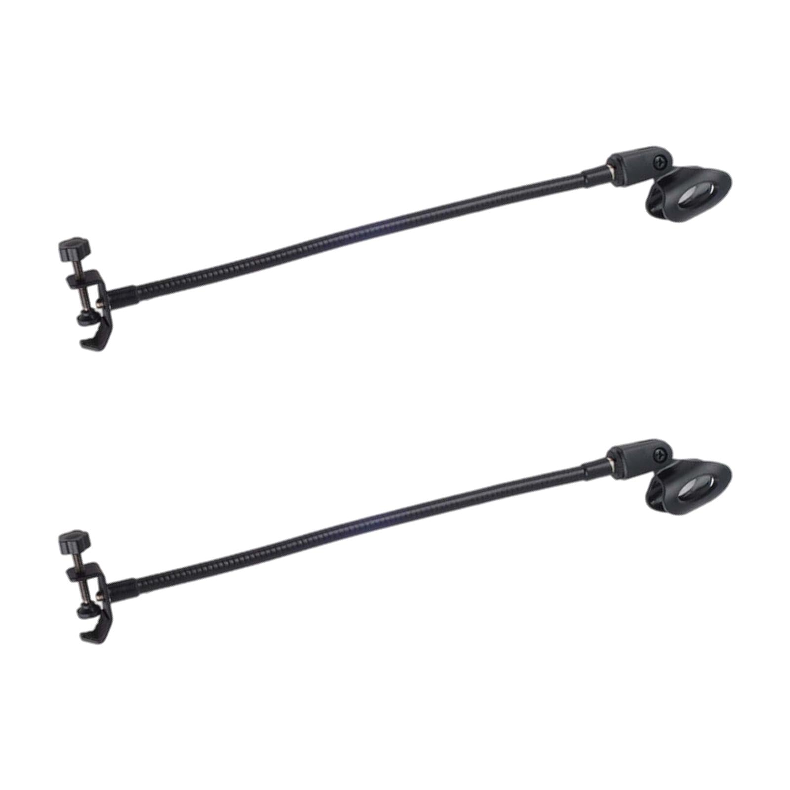 2Pcs Desk Mic Stand Universal Hose Shelves Microphone Flexible Tube Clips