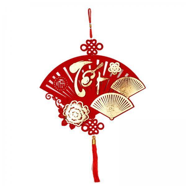 2xChinese New Year Hanging Decoration Wall Farmhouse Spring Festival Door Sign Style A 1Pc