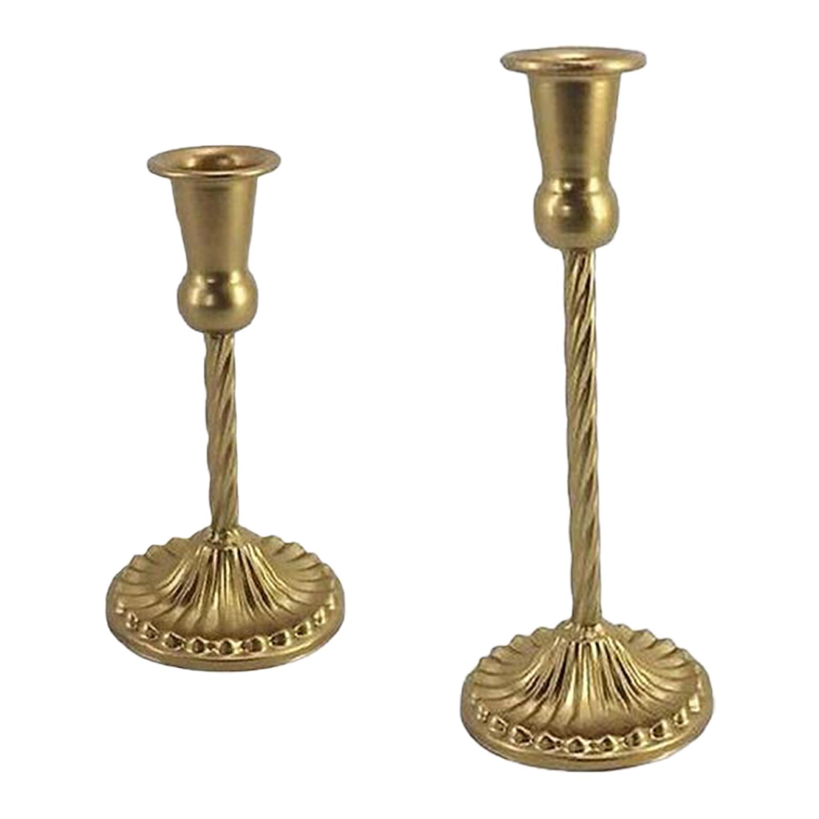 2 Piece Candle Holder Metal Candlestick Ornament for Festival Dinner Home