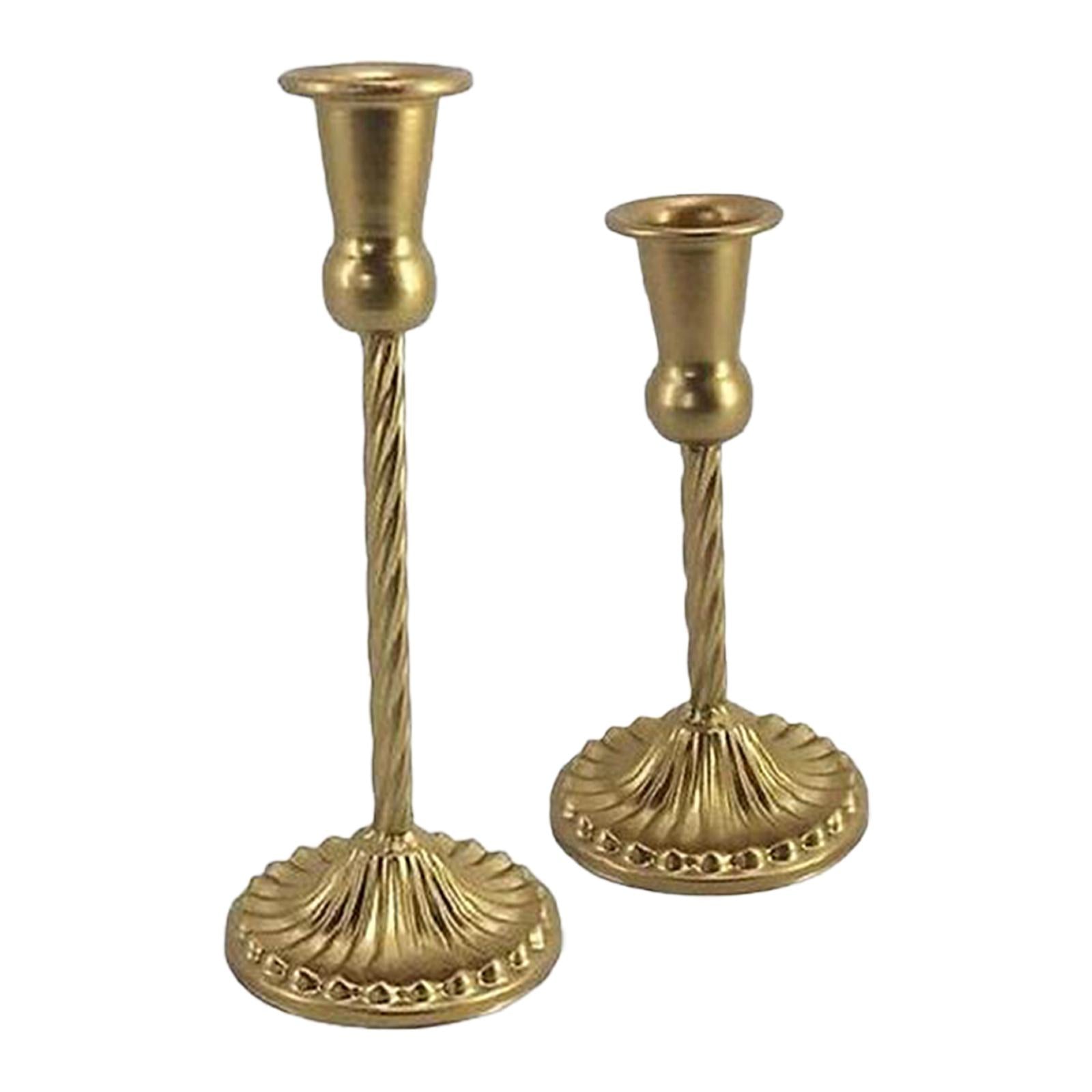 2 Piece Candle Holder Metal Candlestick Ornament for Festival Dinner Home