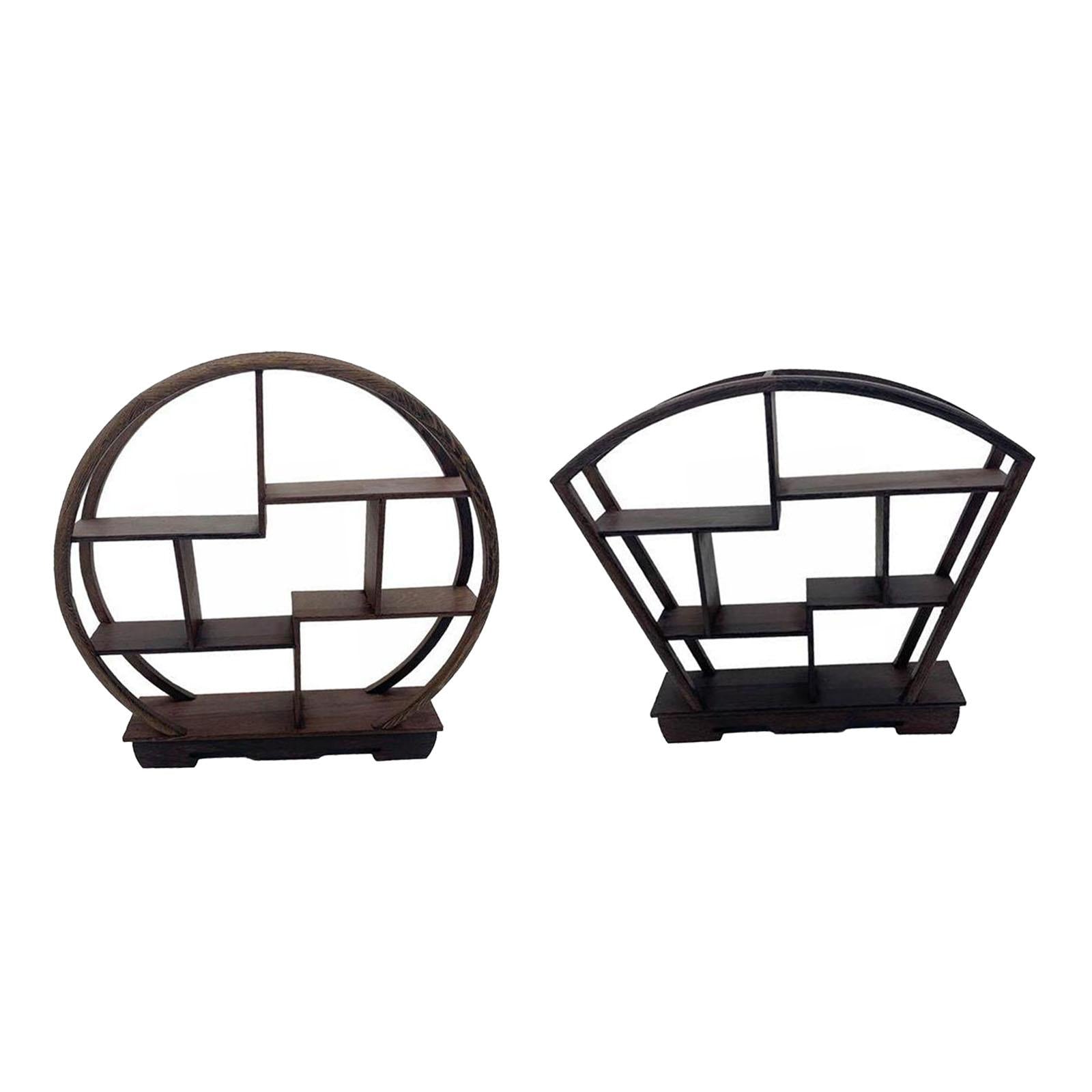 2 Piece Wood Display Riser Stand Storage Rack Organizer for Vase Gift Crafts