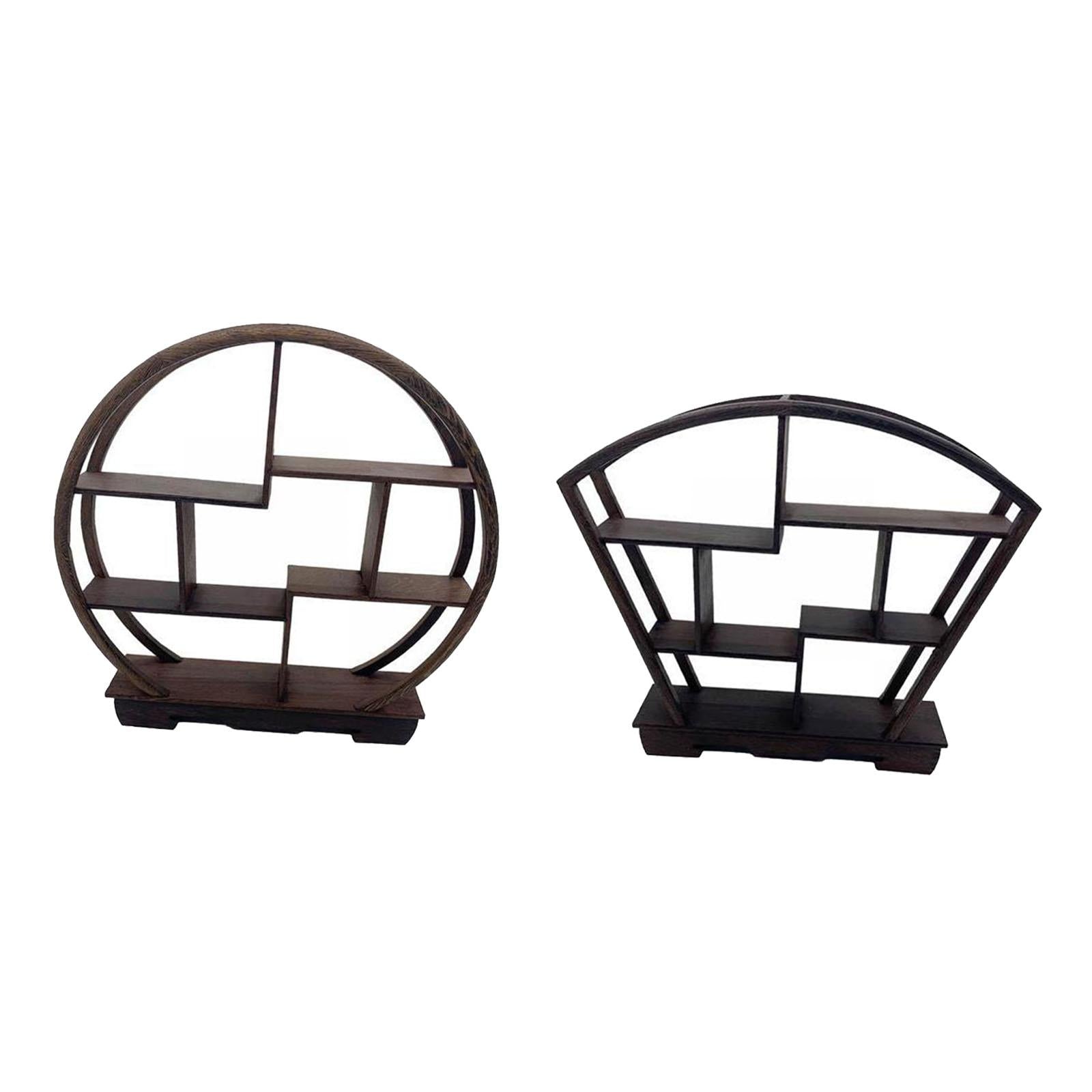 2 Piece Wood Display Riser Stand Storage Rack Organizer for Vase Gift Crafts