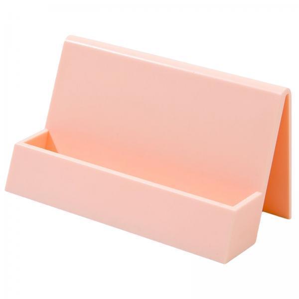 4xName Card Rack Durable Office Supplies Sturdy for Countertop Desk Desktop Pink