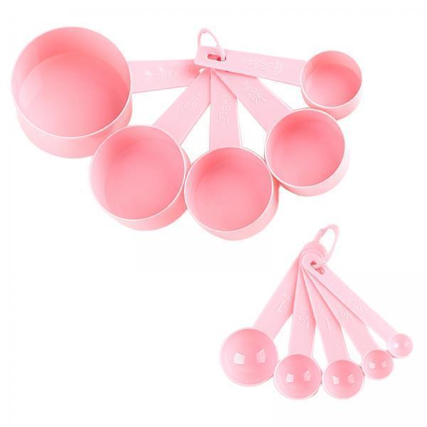 3x10x Measuring Spoons & Cups Coffee Scoops Teaspoon with Scale Pink