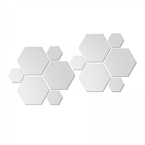 4x12/Set 3D Mirror Wall Stickers Removable for Bedroom Living Room Decor Silver