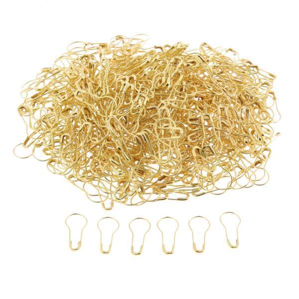 3x500Pcs Metal Gold Safety Pins/Gourd Pin/Bulb Pin for Clothing Crafting & DIY