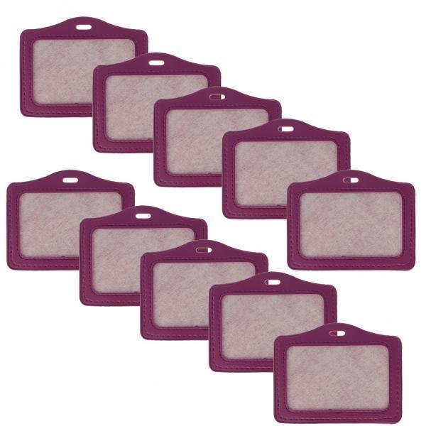 3x10 Pieces Credit Card Bus Pass ID Badge Holder Protector Purple