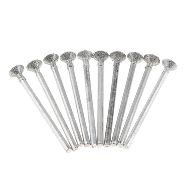 3x10 Pieces 1/8 Thin Disc Type Shaft Diamond Engraving Burrs Bits Diam. 6mm"