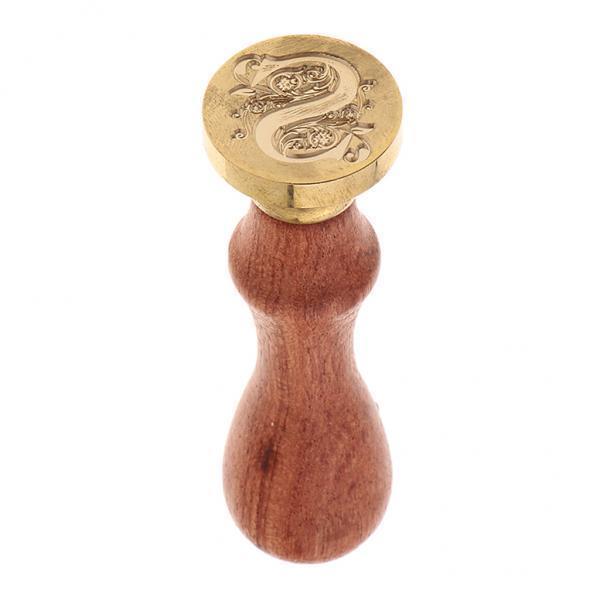 4xRetro Wood Handle Sealing Wax Stamp Personalised Name Wax Stamps Kits S