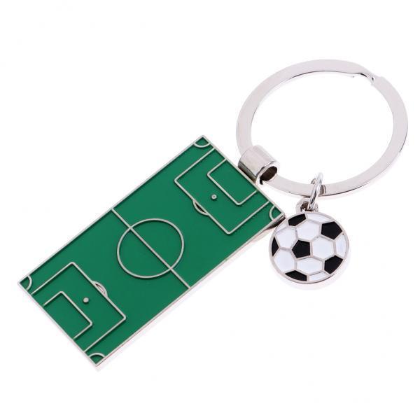2xSimulation Mini Football Field Model Key Ring Keychain Bag Car Key Pendant