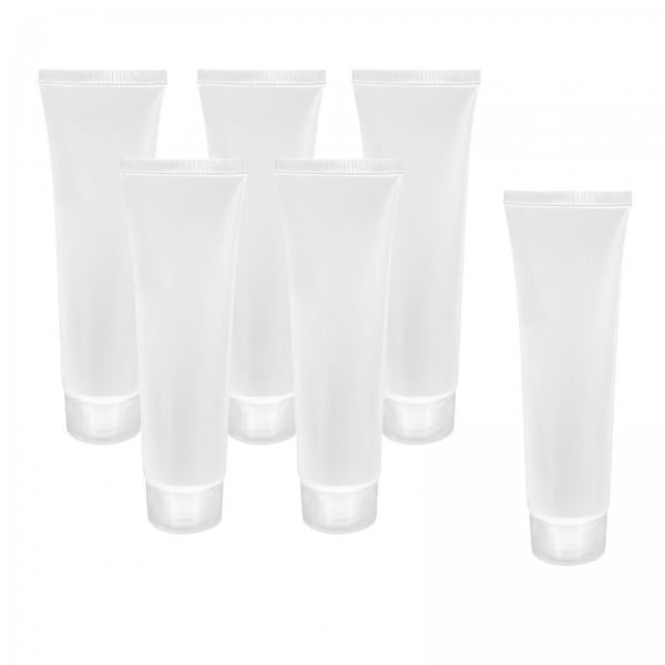2x6 Pieces Makeup Sample Soft Container Tube Bottle for Split Shampoo Cleanser 100ml Screw Cap