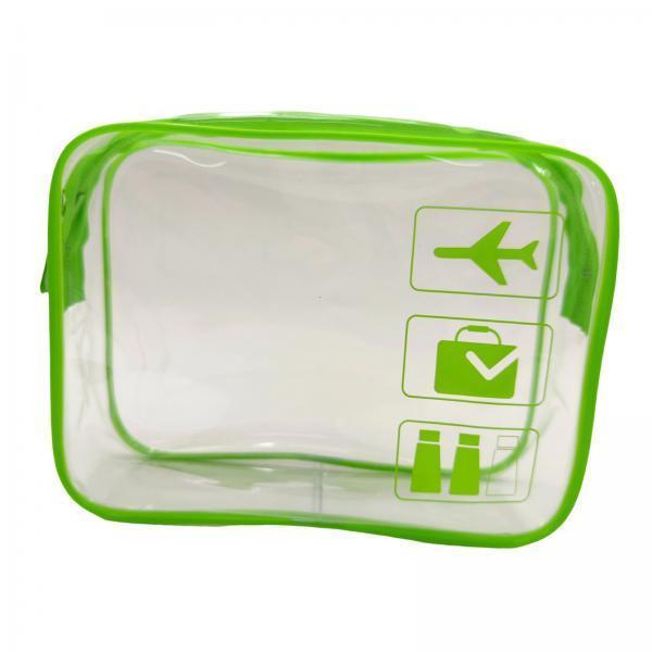 3xClear Makeup Bag Bag for Essentials Traveling Bathroom Green