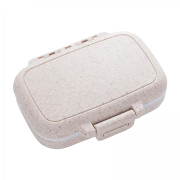 4xPill's Box Mini Portable Pills Organizer Case for Fish Oil Supplements Daily Beige