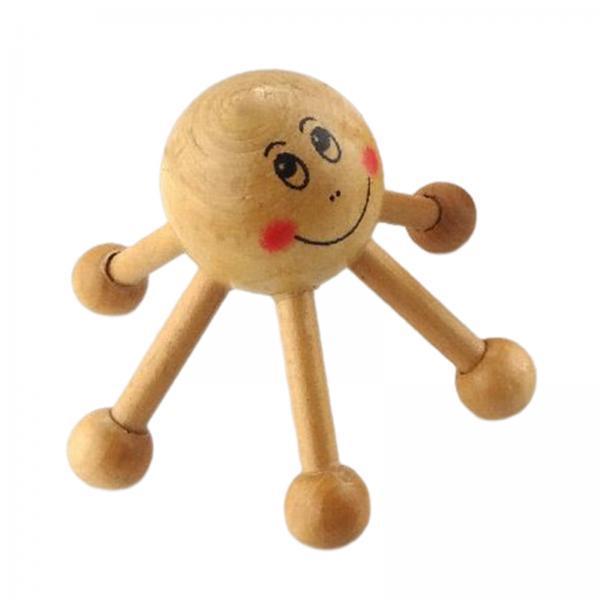 3xManual Scalp Massager Practical Wooden Wood Head Massager for Home Salon SPA