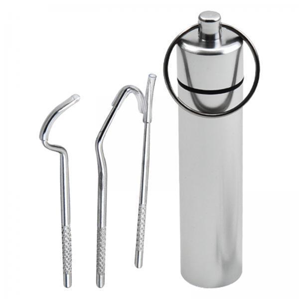 4x3x Toothpick Set with Storage Case Stainless Steel for Camping Outdoor Small