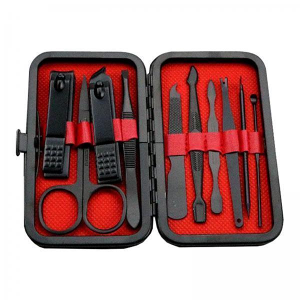3xTravel Home Manicure Stainless Nail Clippers Tool Set with Case 10Pcs