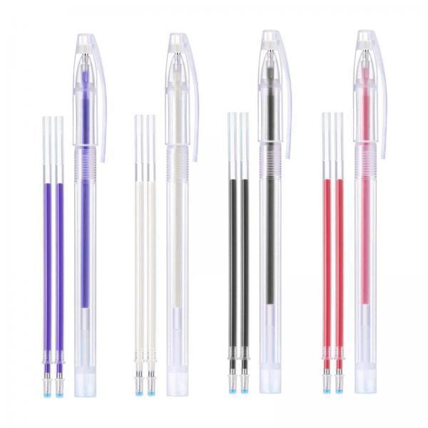 2xFabric Marker Pen, 1 Set Heat Erasable Fabric Marking Pens 4Color 3Pcs
