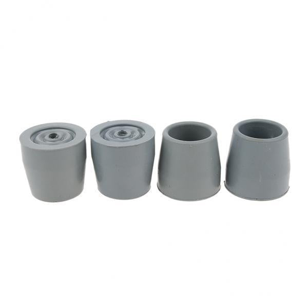 2x4 Pieces Walking Stick Ferrule Rubber Crutch Tips Bottom End Protector Gray