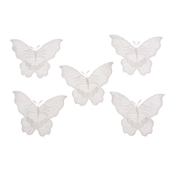 2x5Pcs Butterfly Lace Patch Dress Embossed Embroidery Appliques Sewing Craft