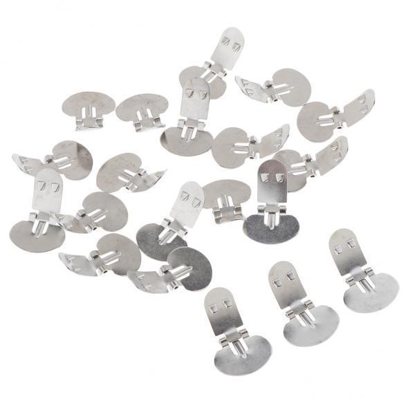 4x20Pack Stainless Steel Flat Blank Shoe Clothing Clips DIY Crafts Findings