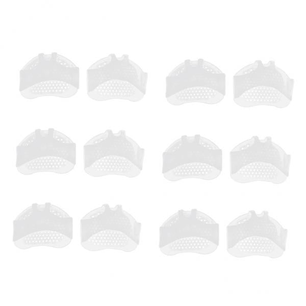 3x6 Pairs Women Silicone Gel Foot Cushion Pads Insoles Socks Pad White