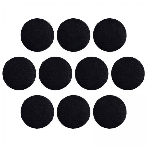 3x10x Fabric Cloth Covered Buttons DIY Shank Buttons for Blouses Coats Jackets Black