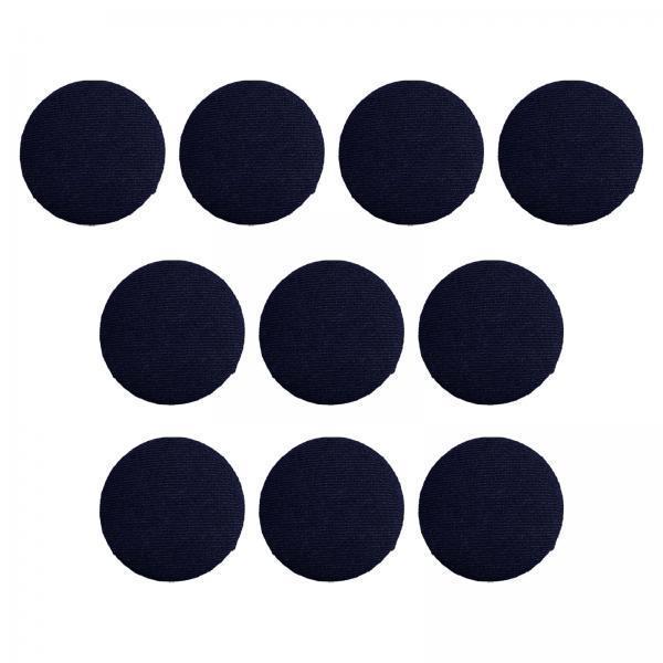 2x10x Fabric Cloth Covered Buttons DIY Metal Shank Buttons for Jackets Garment Dark Blue
