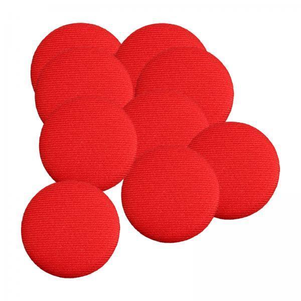 3x10x Fabric Cloth Covered Buttons DIY Metal Shank Buttons for Jackets Garment Red
