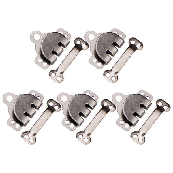 2x5 Pair Trouser Hooks Clothes Trousers Pants Fasteners Style 9 Grey