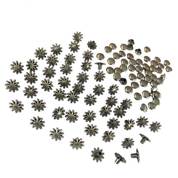 2x30 Sets Alloy Flower Studs Rivets Spikes for DIY Shoes Bags Decor 8mm