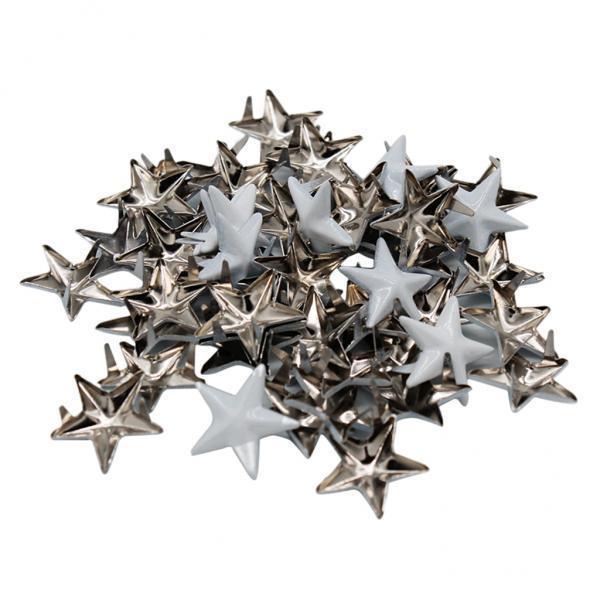 4x50Pcs Silver Star Rivet Stud Punk Leathercraft DIY Punk Claw Rivets 15mm