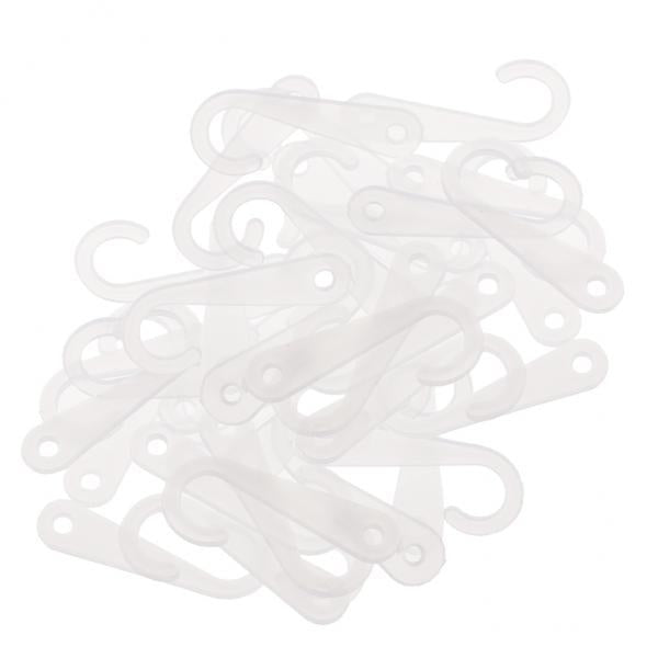 4x50pcs Plastic J Hooks Fasteners Socks T-Shirt Clothing Display Hanger Clear