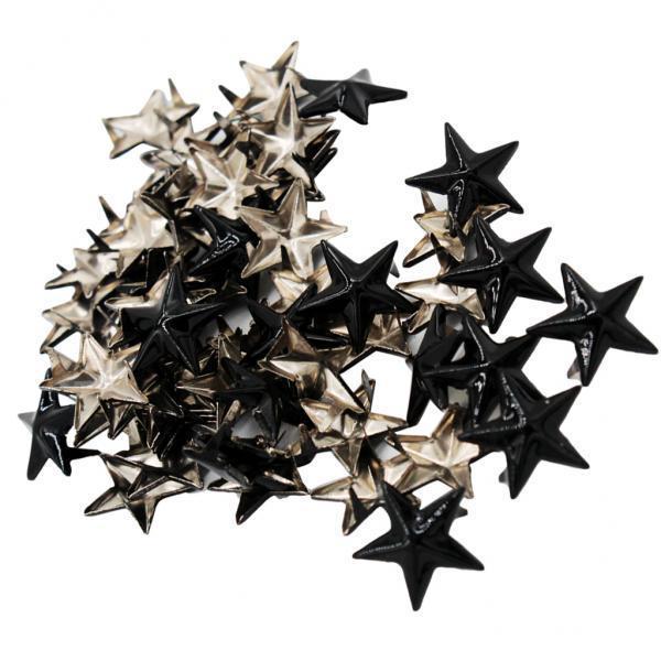 2x50pcs Star Studs Metal Claw Nailhead Punk Stud Rivet Spike DIY Craft Black