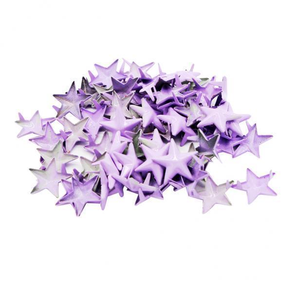 2x50pcs Star Studs Metal Claw Nailhead Punk Stud Rivet Spike DIY Craft Purple